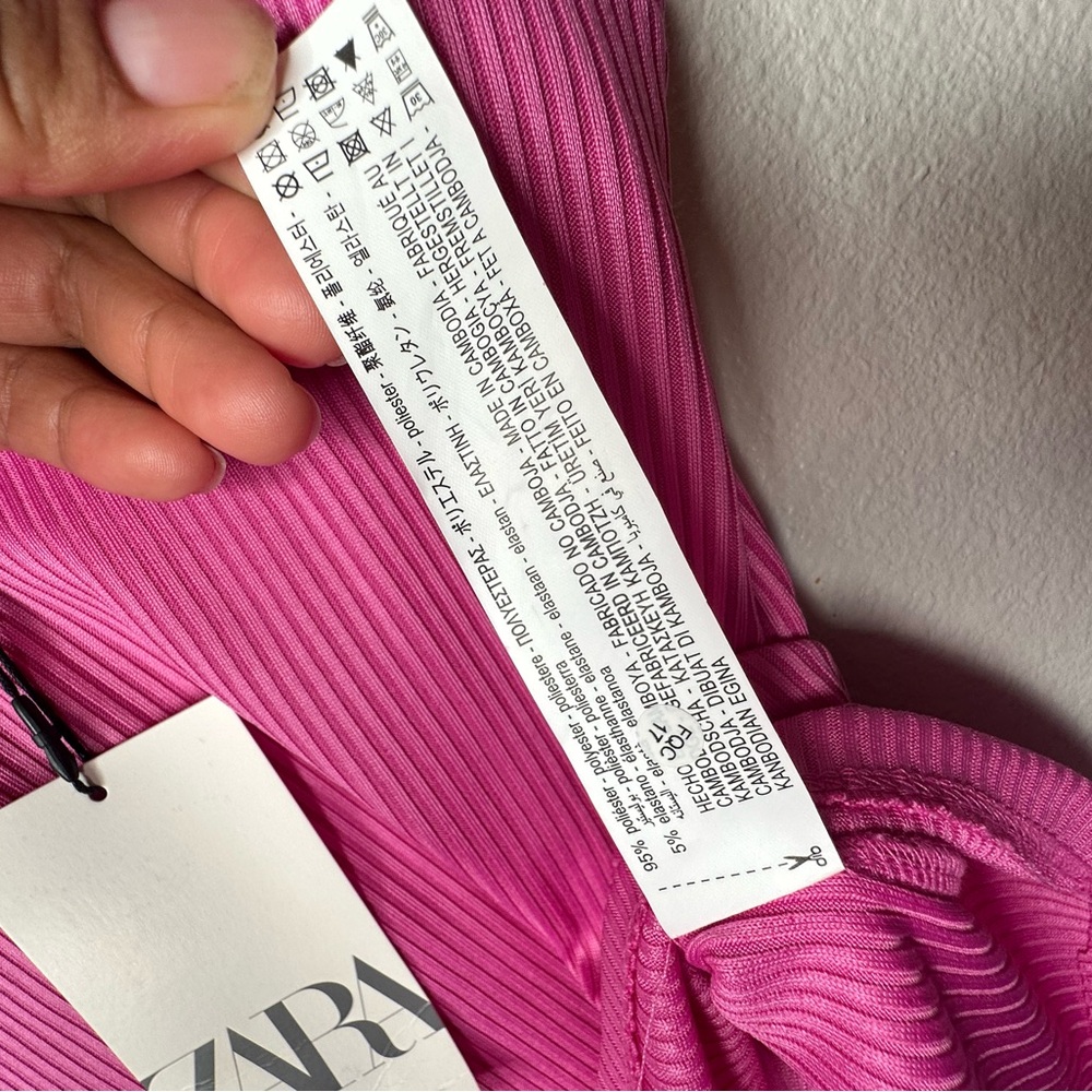 Zara Fuchsia Ribbed Top - Picture 2 of 6